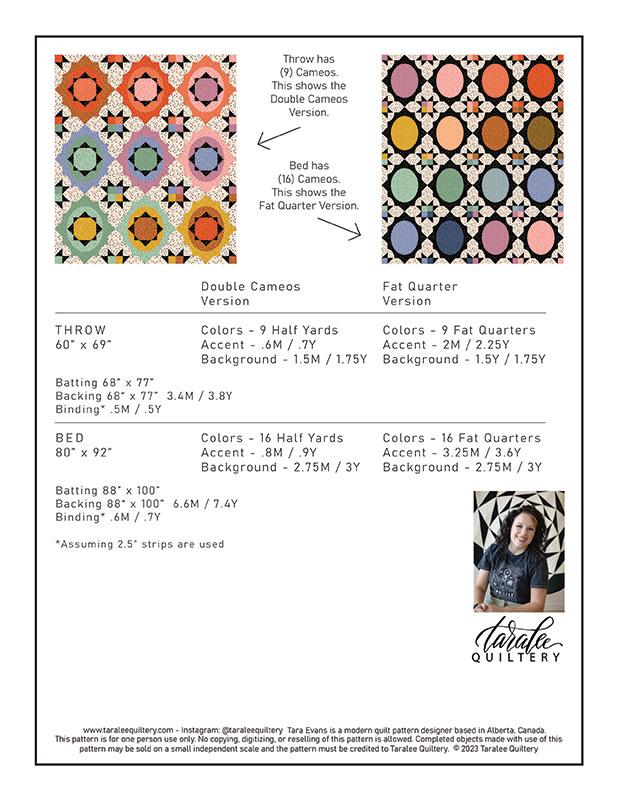 Cameos - Quilt Pattern