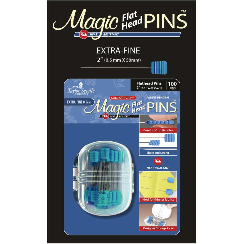 Magic Pins - Flat Head Extra Fine - Blue 100/Pkg 