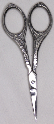 Double Peacock Design Scissors - Silver 3.5"