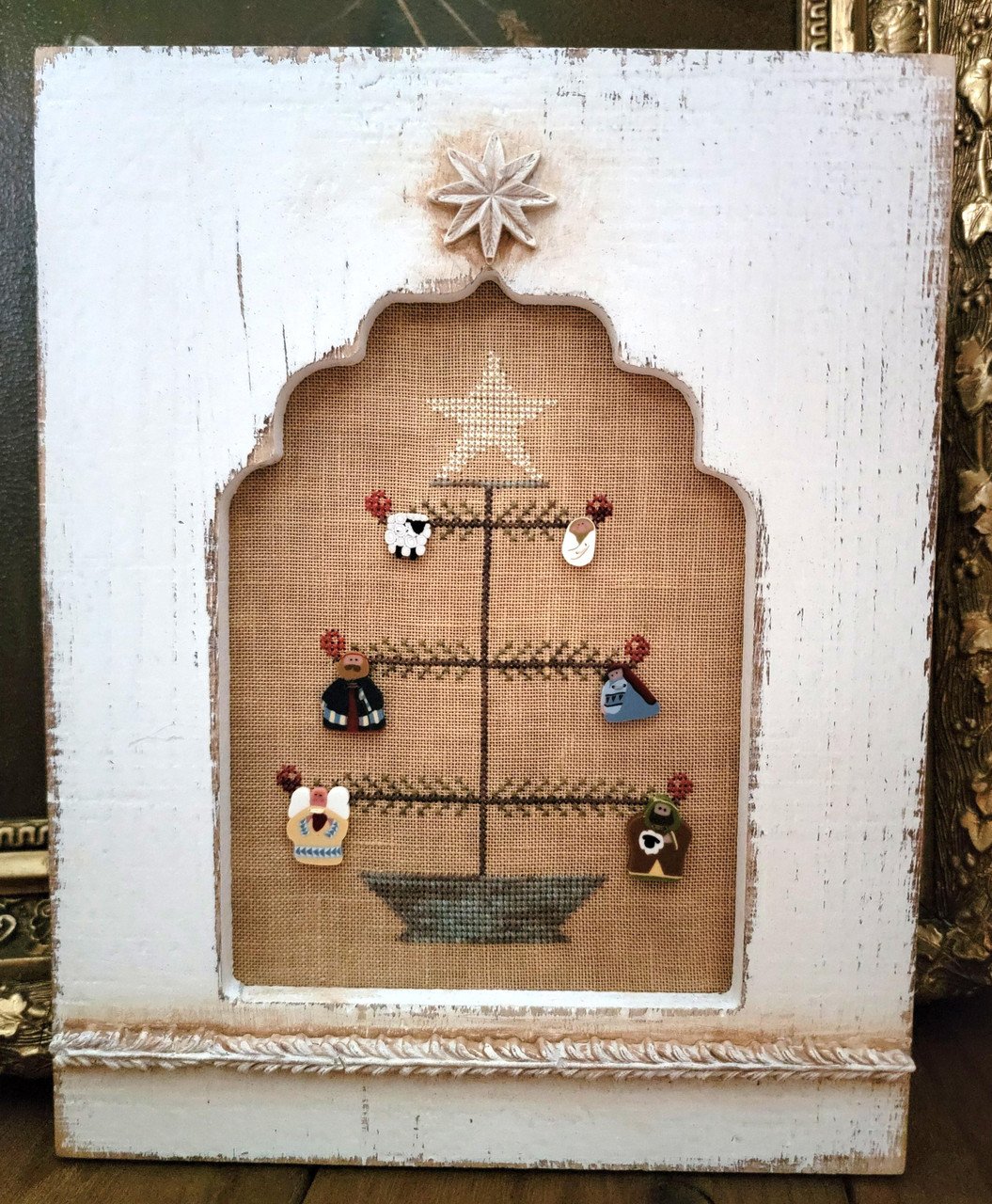 Nativity Feather Tree - Christmas Cross Stitch Pattern