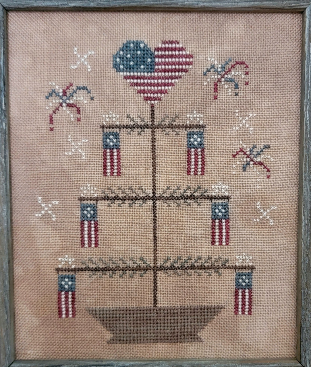 Liberty Feather Tree - Patriotic Cross Stitch Pattern