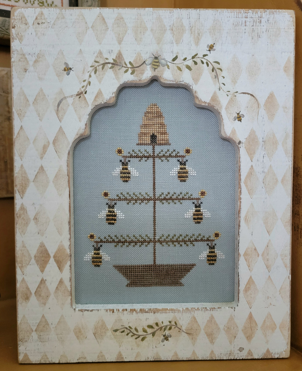 Honey Bee Feather Tree - Cross Stitch Pattern