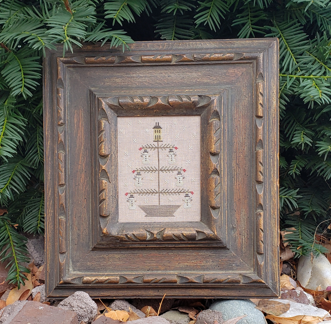 Snowman Feather Tree - Cross Stitch Pattern