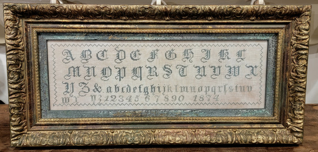 Sesquicentennial Alphabet in Blue- Cross Stitch Pattern