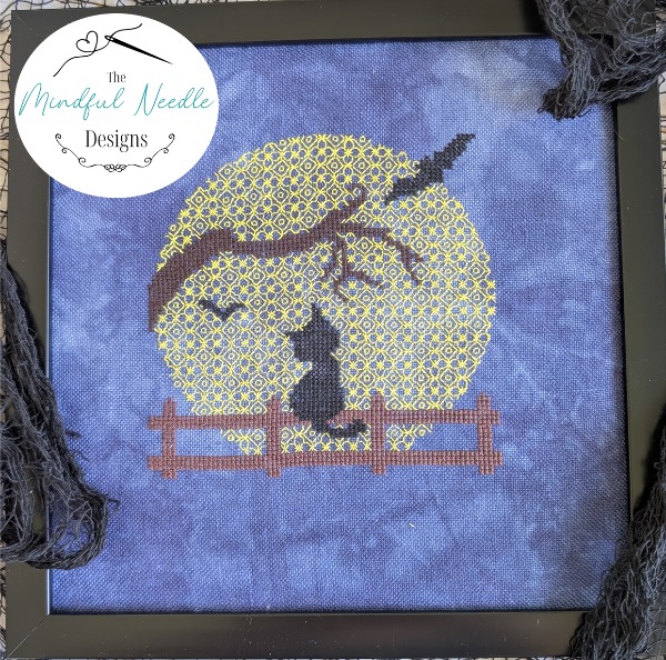 Meow at the Moon - Halloween Cross Stitch Pattern