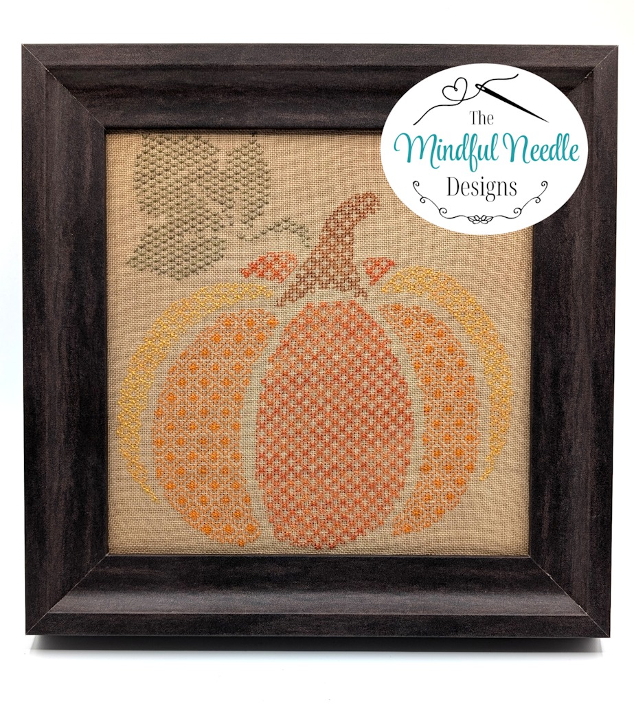 Patchwork Pumpkin  - Cross Stitch Pattern, zoomed in. Select this picture to zoom back out.