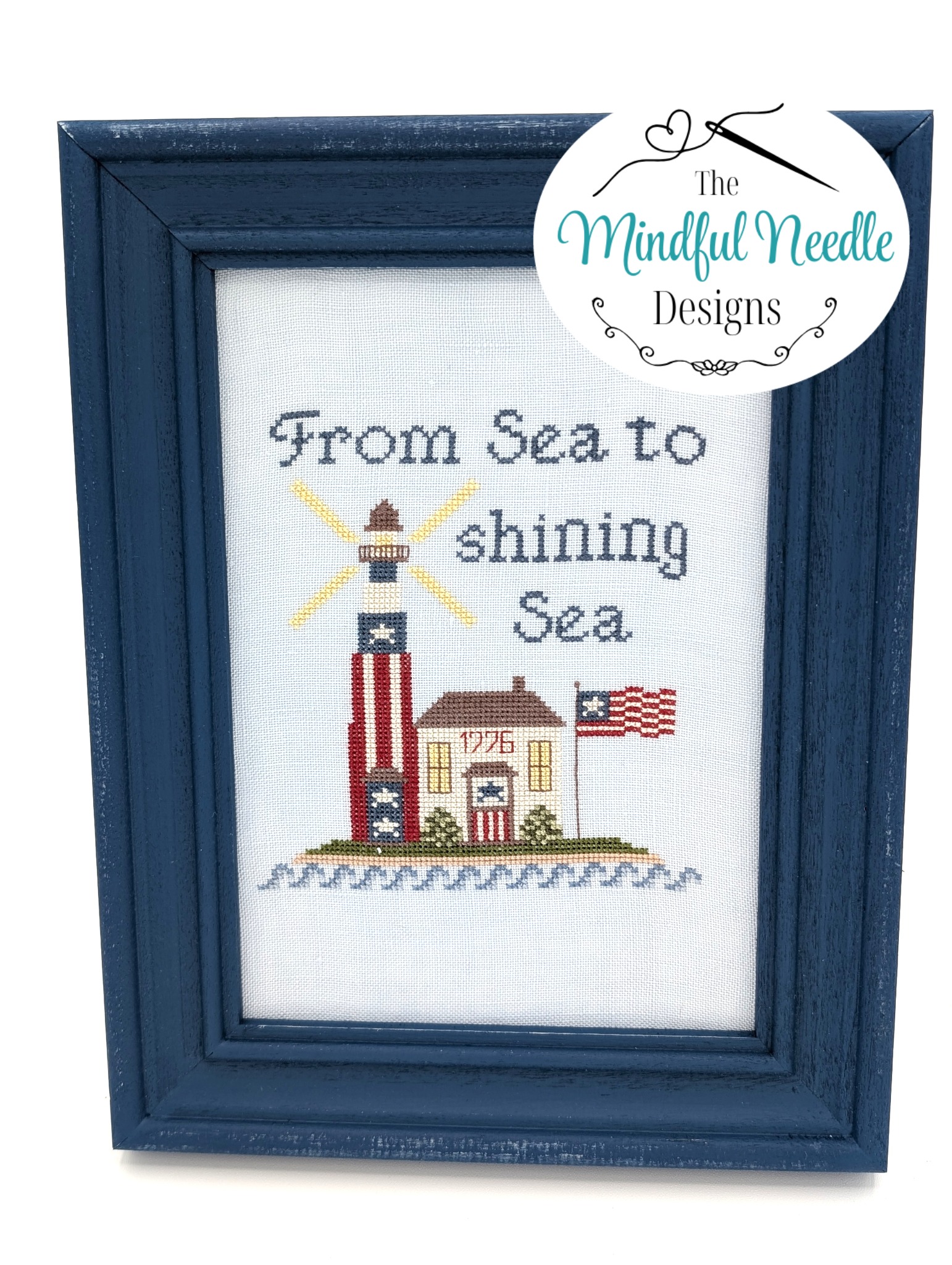 Sea to Shining Sea  - Patriotic Cross Stitch Pattern, zoomed in. Select this picture to zoom back out.
