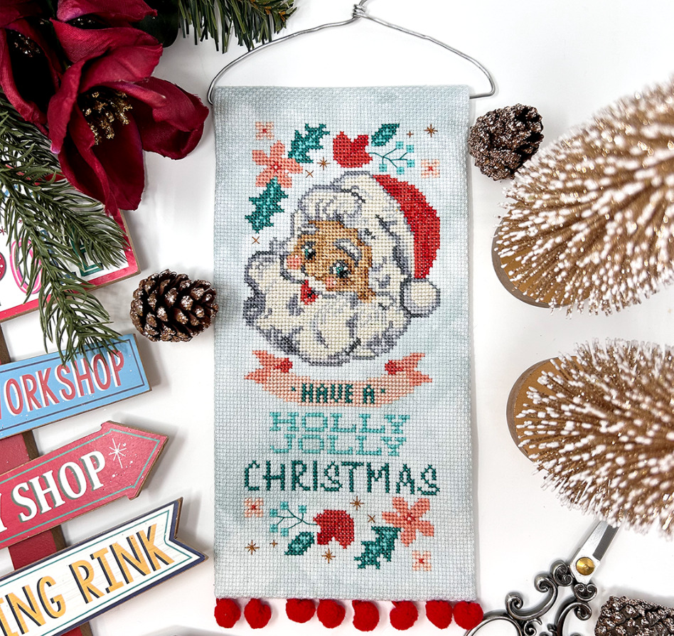 Holly Jolly Santa - Christmas Cross Stitch Pattern 