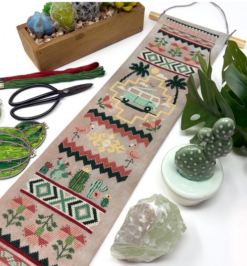 Cactus & Caravan Bell Pull - Cross Stitch Pattern