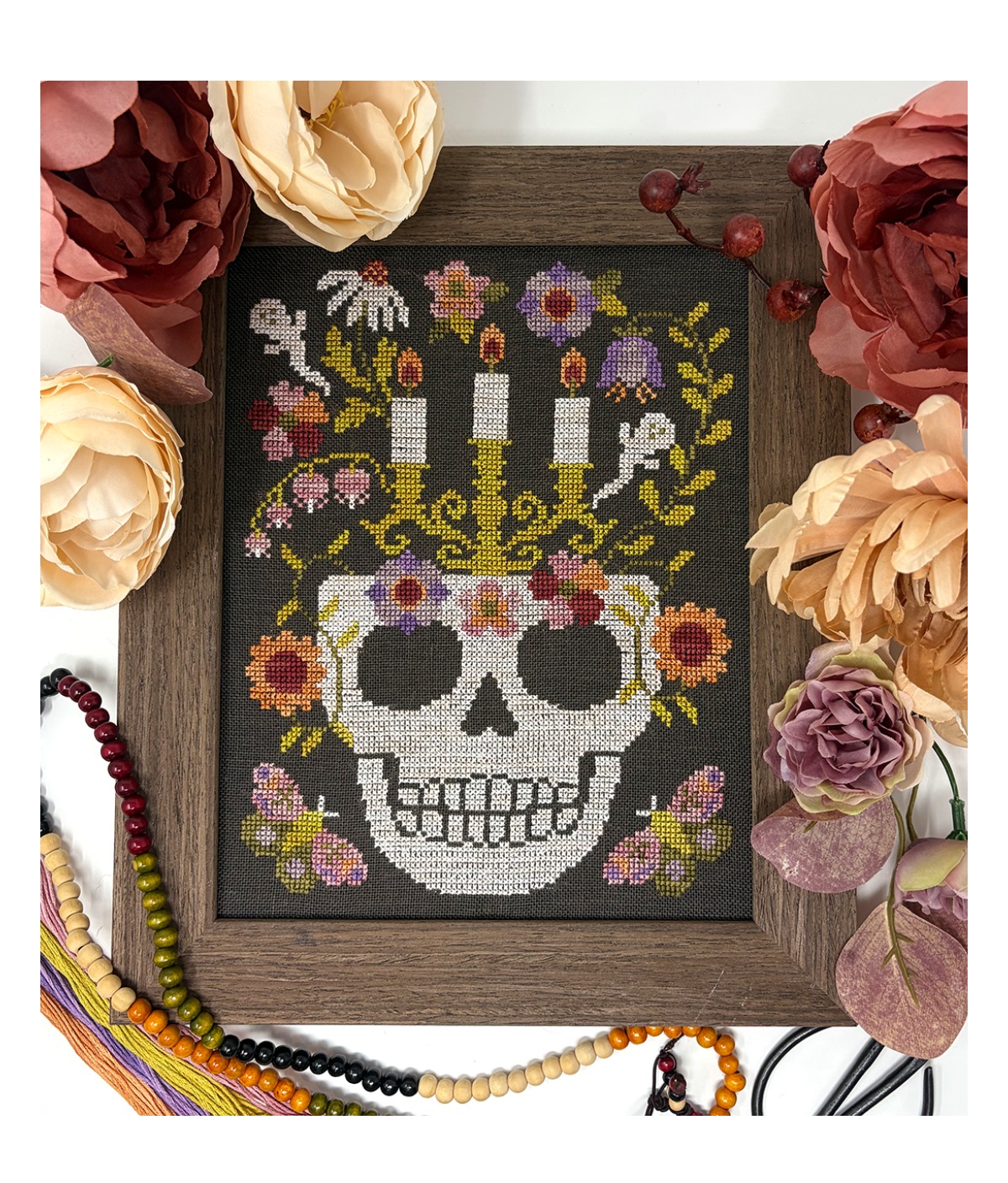 The Candle Holder - Halloween Cross Stitch Pattern , zoomed in. Select this picture to zoom back out.