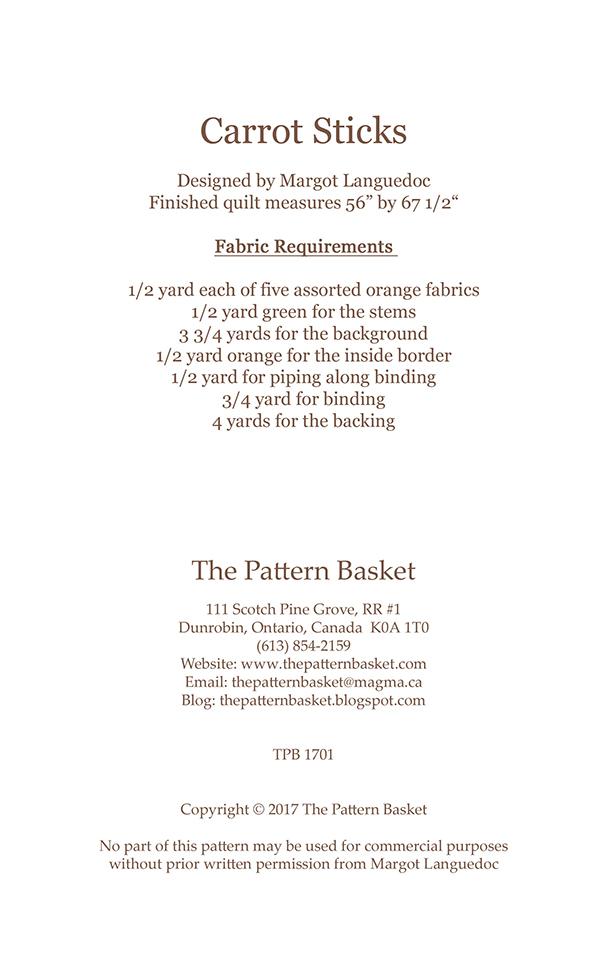 Carrot Sticks - Quilt Pattern
