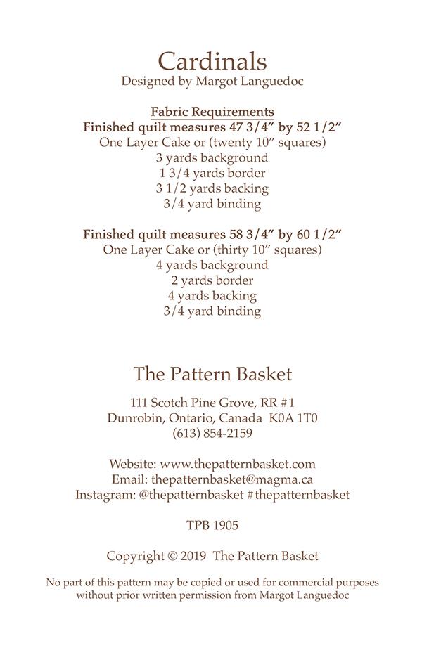 Cardinals - Quilt Pattern