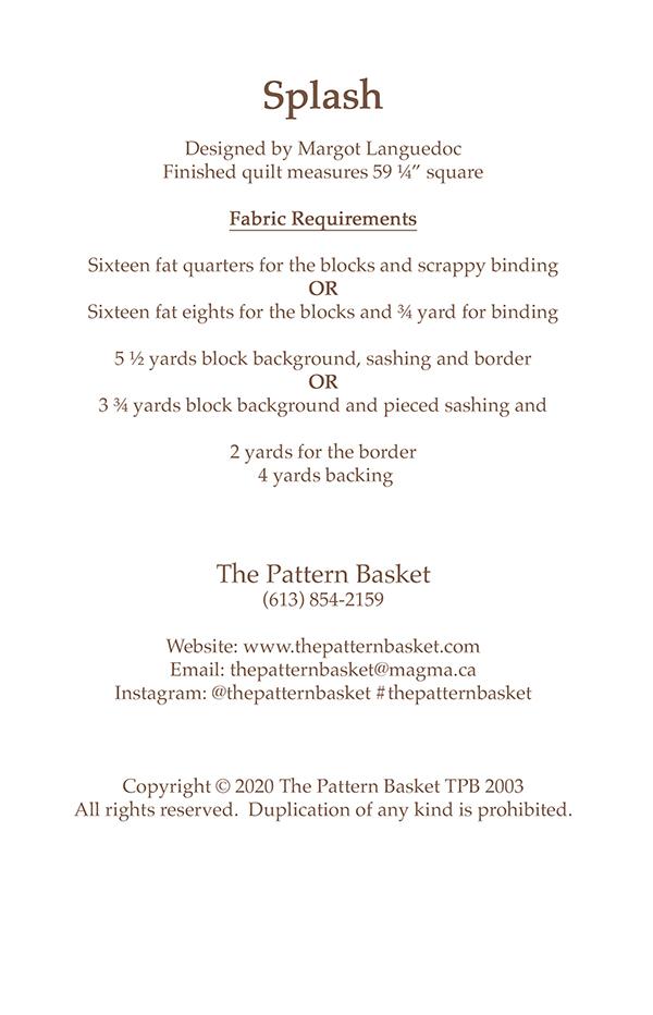 Splash - Quilt Pattern