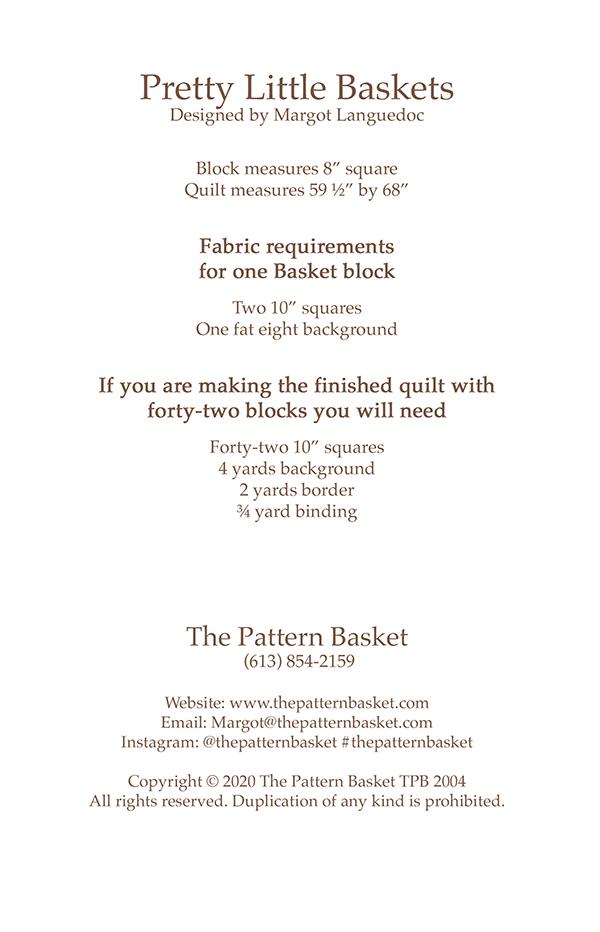 Pretty Little Baskets - Quilt Pattern