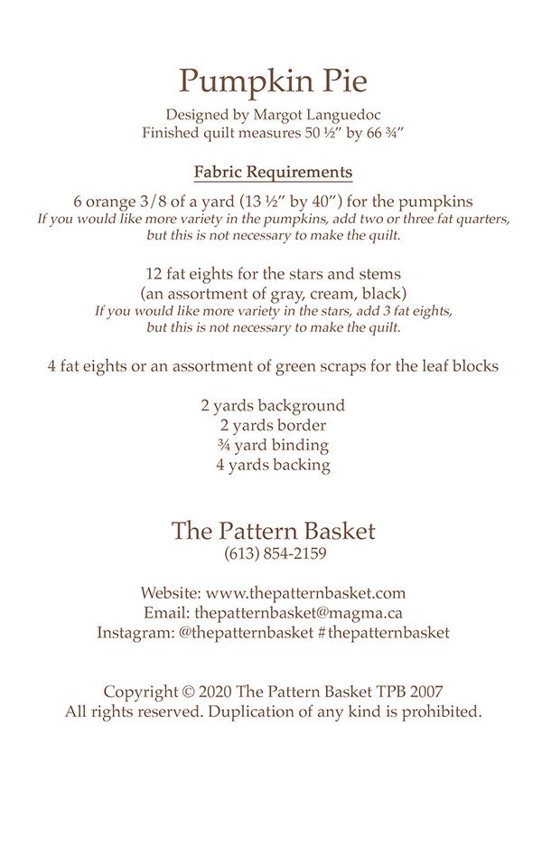 Pumpkin Pie - Quilt Pattern