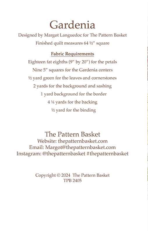 Gardenia - Quilt Pattern