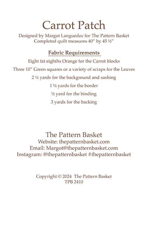 Carrot Patch - Quilt Pattern