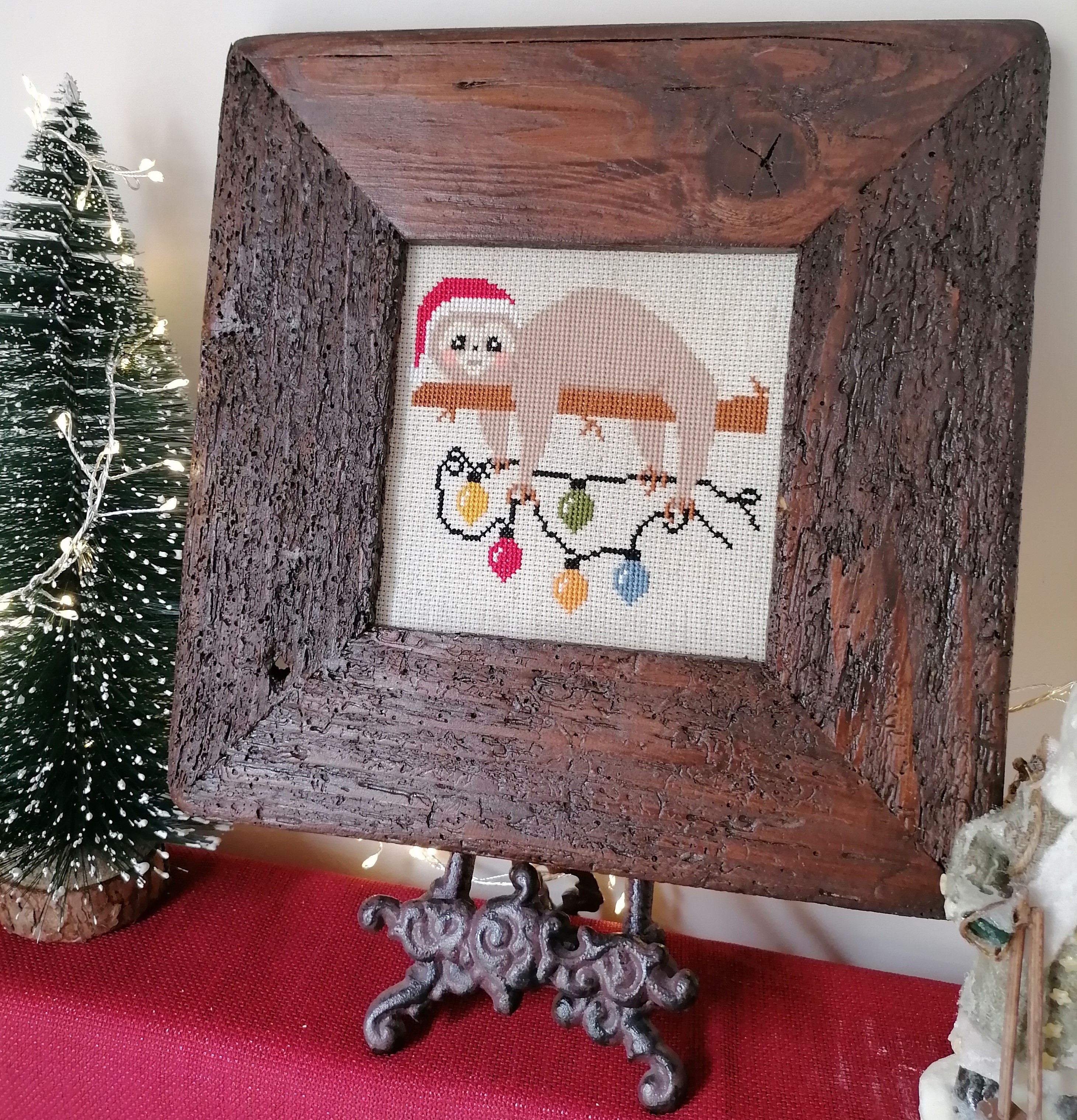 I'll Be Home Till Christmas Sloth - Cross Stitch Pattern