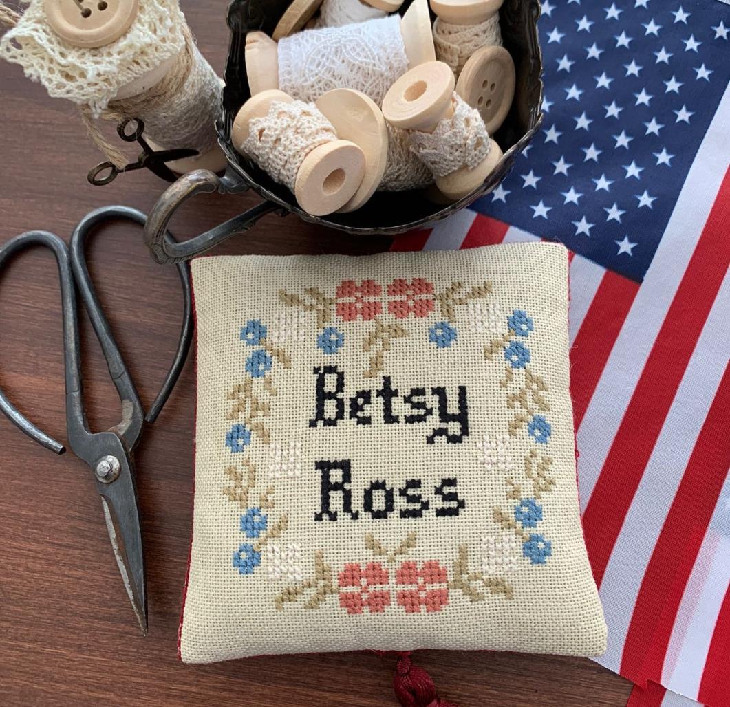 Betsy Ross Quaker And Pincushion - Cross Stitch Pattern