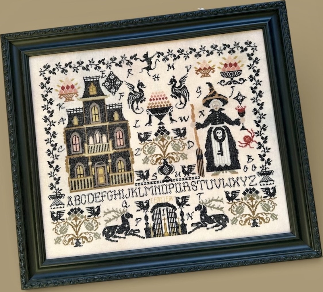 Witch House Sampler - Halloween Cross Stitch Pattern