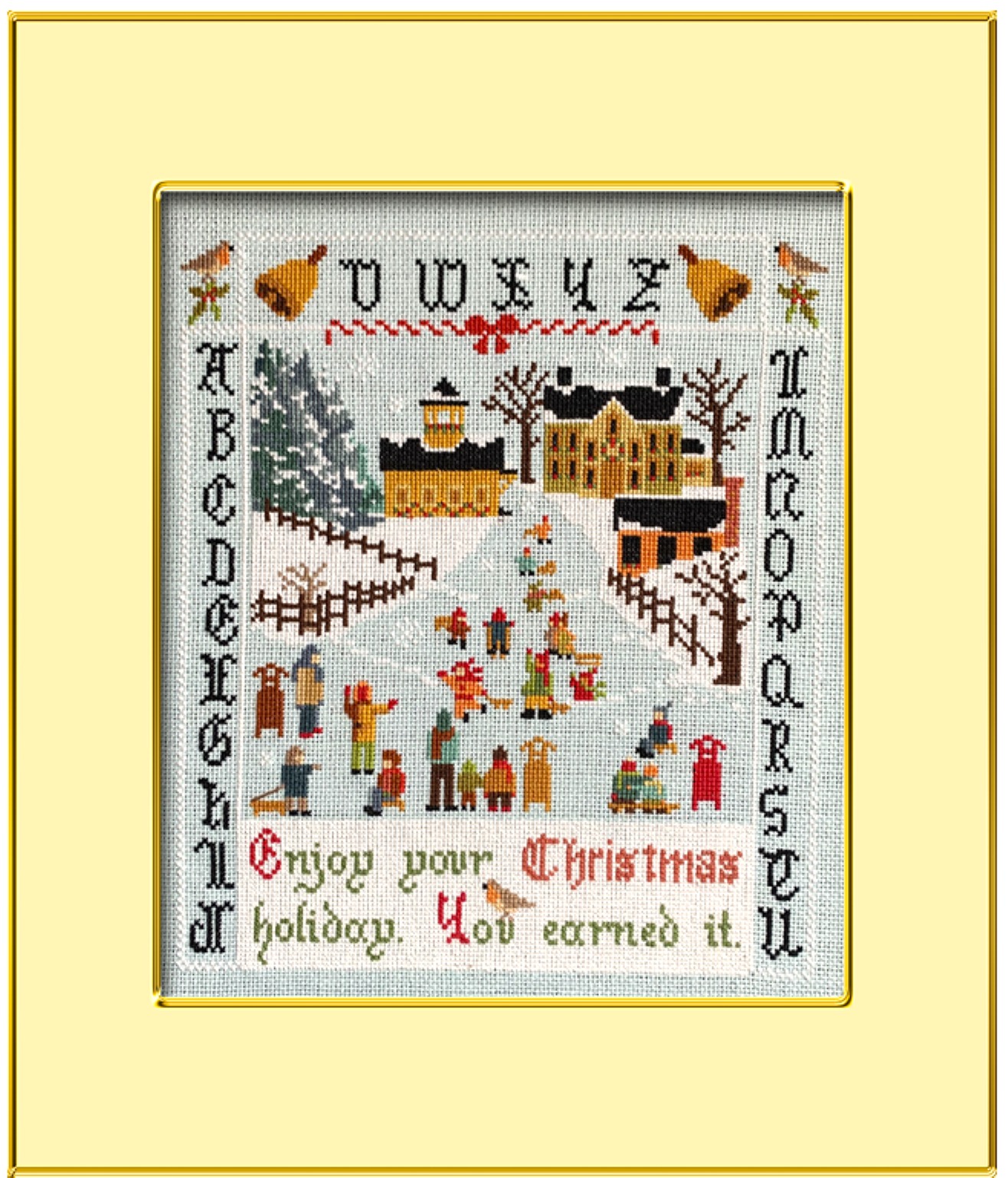 Christmas Break - Cross Stitch Pattern, zoomed in. Select this picture to zoom back out.