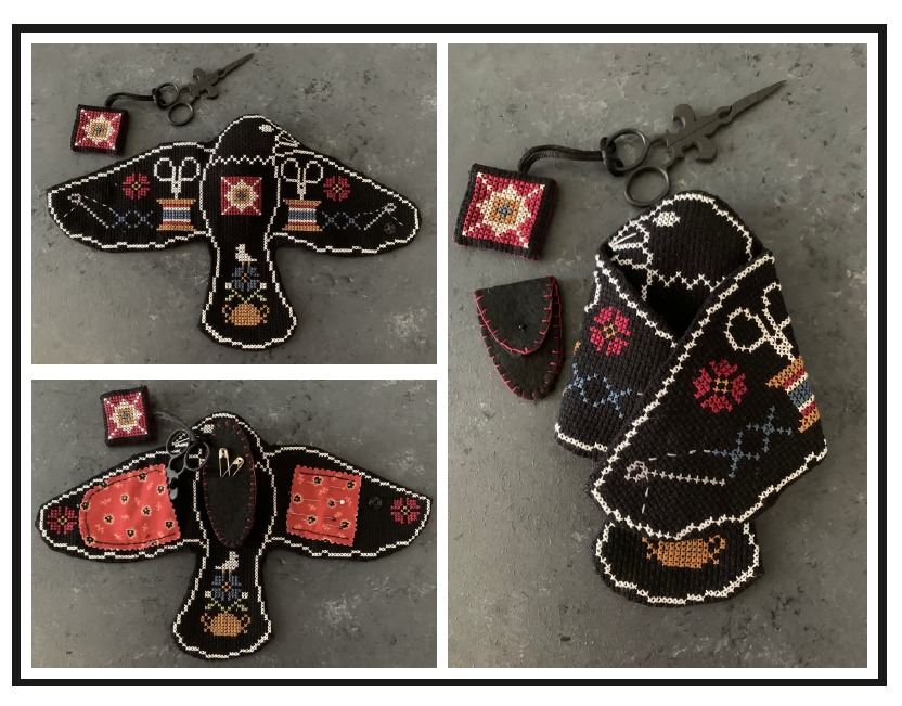 Crow Keepsake - Cross Stitch Pattern, zoomed in. Select this picture to zoom back out.