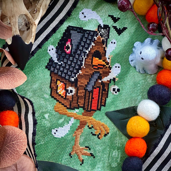 Baba Yaga's Hut - Halloween Cross Stitch Pattern