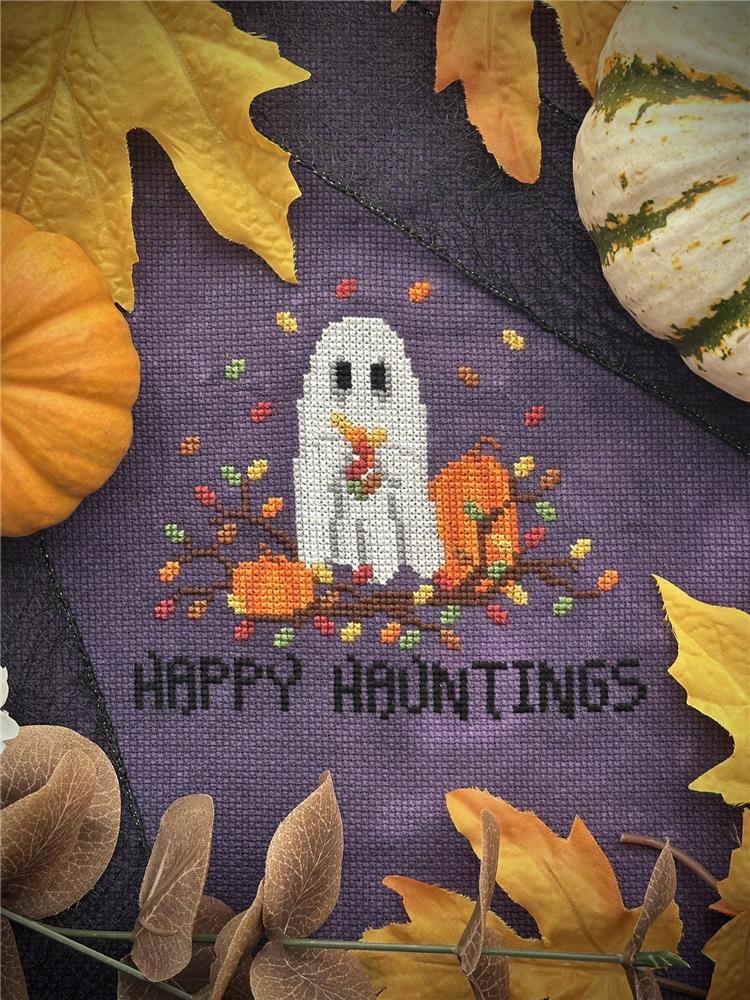 Happy Hauntings - Halloween Cross Stitch Pattern