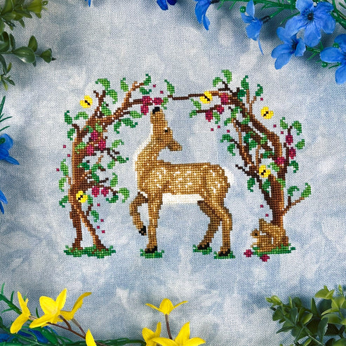 Deer in the Brambles - Cross Stitch Pattern