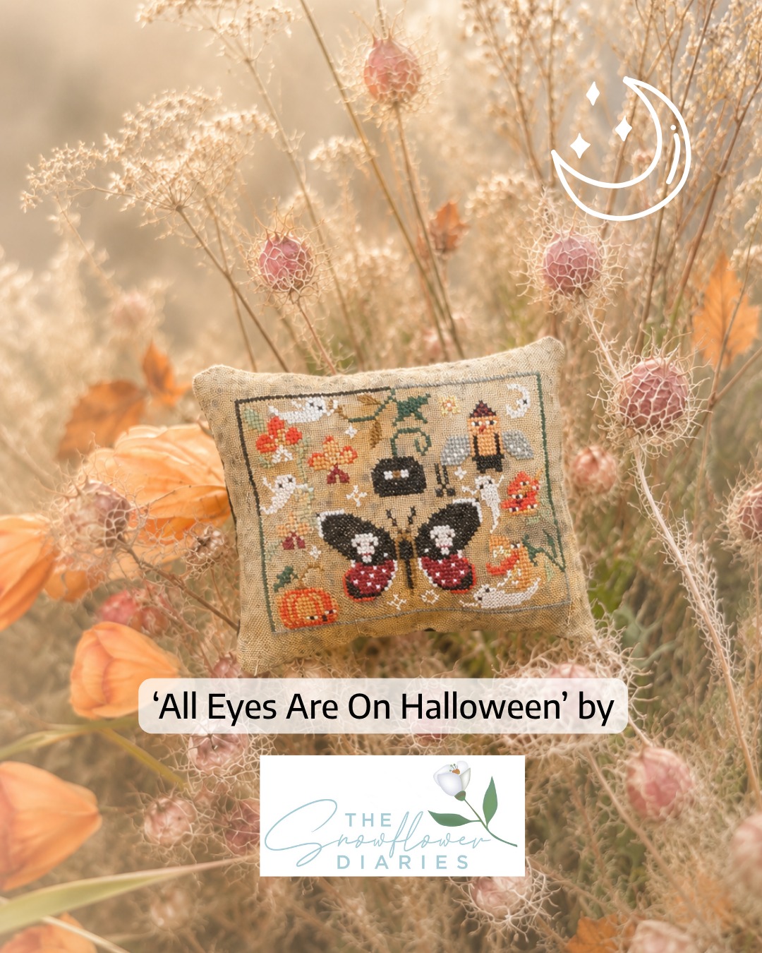 All Eyes on Halloween - Cross Stitch Pattern, zoomed in. Select this picture to zoom back out.