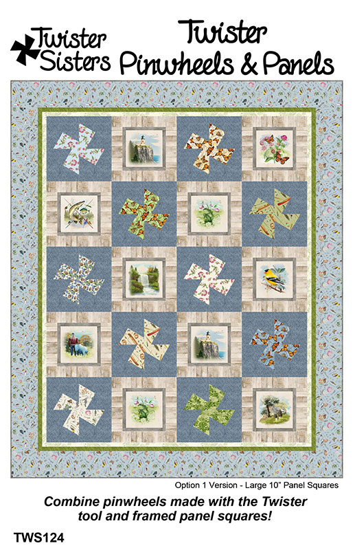 Twister Pinwheels and Panels - Quilt Pattern, zoomed in. Select this picture to zoom back out.