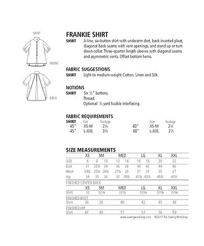 Frankie Shirt - Sewing Pattern