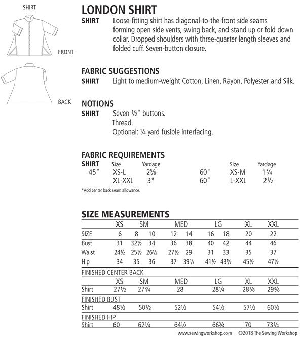 London Shirt - Sewing Pattern