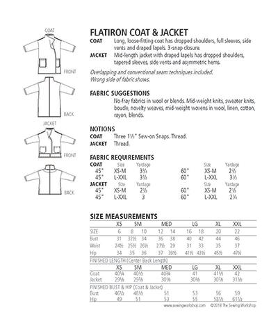 Flatiron Coat and Jacket - Sewing Pattern