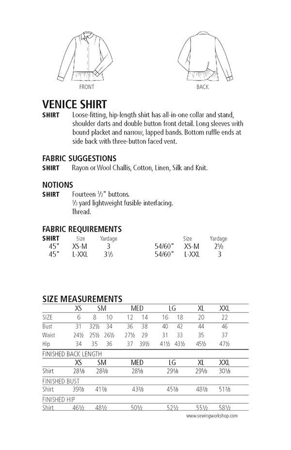 The Venice Shirt - Sewing Pattern