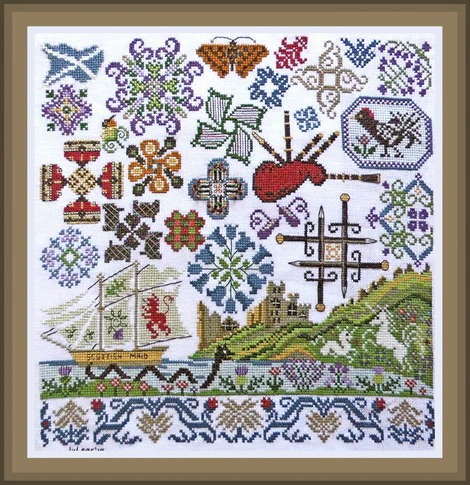 Quakers in Scotland - Cross Stitch, zoomed in. Select this picture to zoom back out.