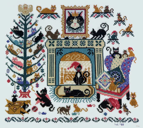 Santa's Kitties - Christmas Cross Stitch Pattern