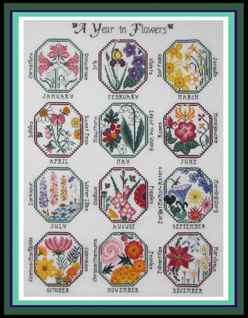 A Year in Flowers - Cross Stitch Pattern