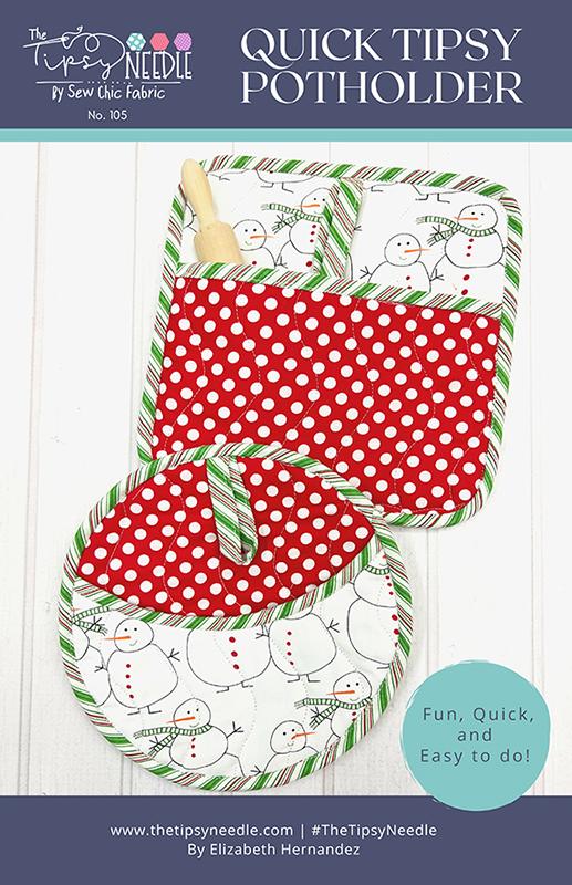 Quick Tipsy Potholders - Christmas Sewing Pattern