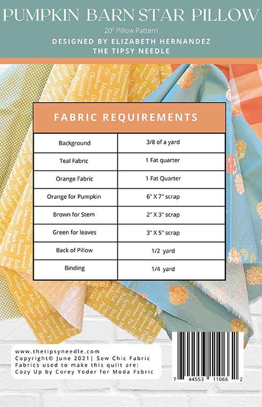 Pumpkin Barn Star Pillow - Quilt Pattern