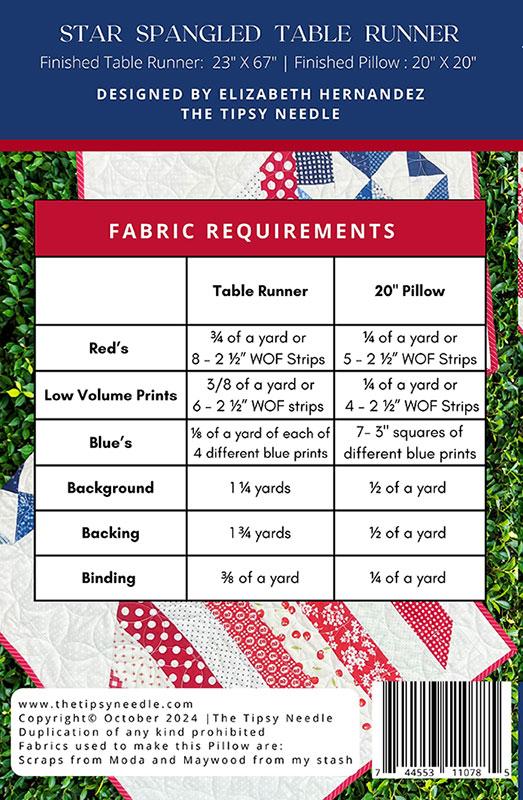 Star Spangled Table Runner - Quilt Pattern