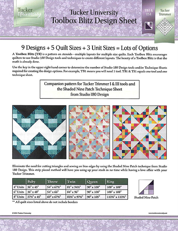 Toolbox Blitz Shaded Nine Patch - Quilt Pattern