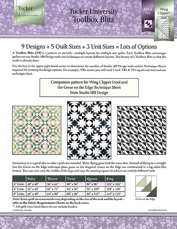 Toolbox Blitz Geese on the Edge - Quilt Pattern