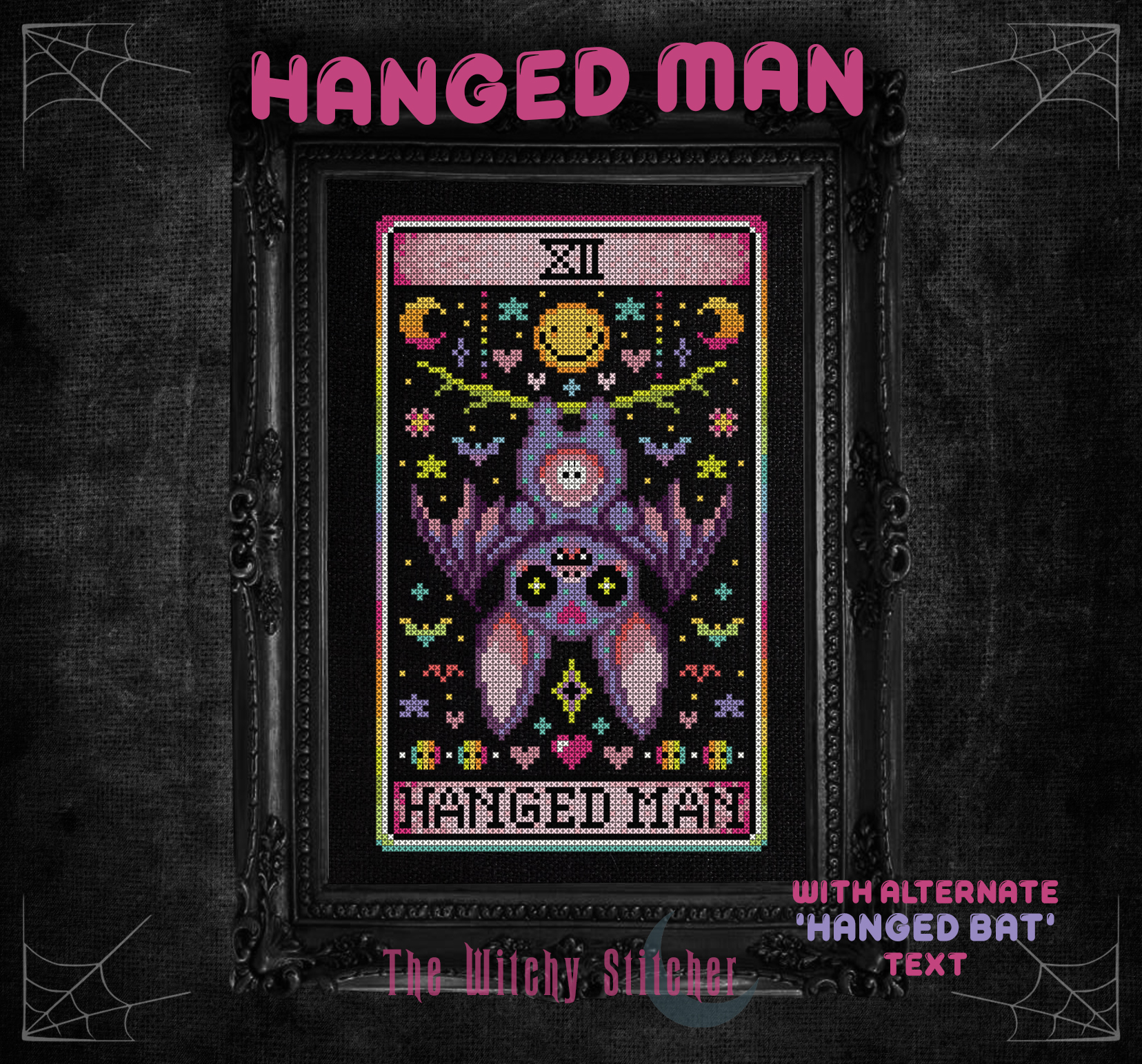 The Hanged Man - Halloween  Cross Stitch Pattern, zoomed in. Select this picture to zoom back out.