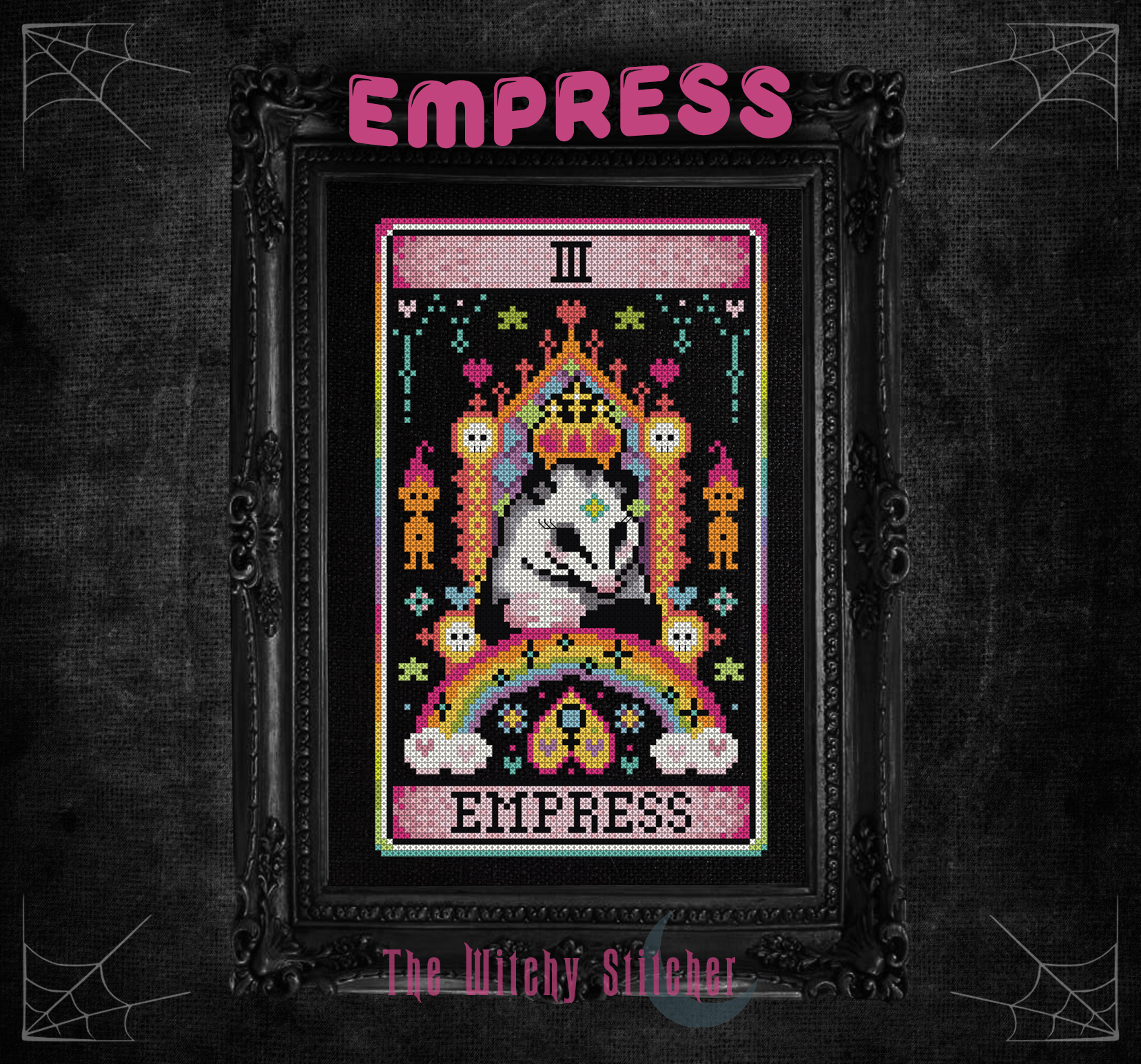 The Empress - Halloween Cross Stitch Pattern, zoomed in. Select this picture to zoom back out.