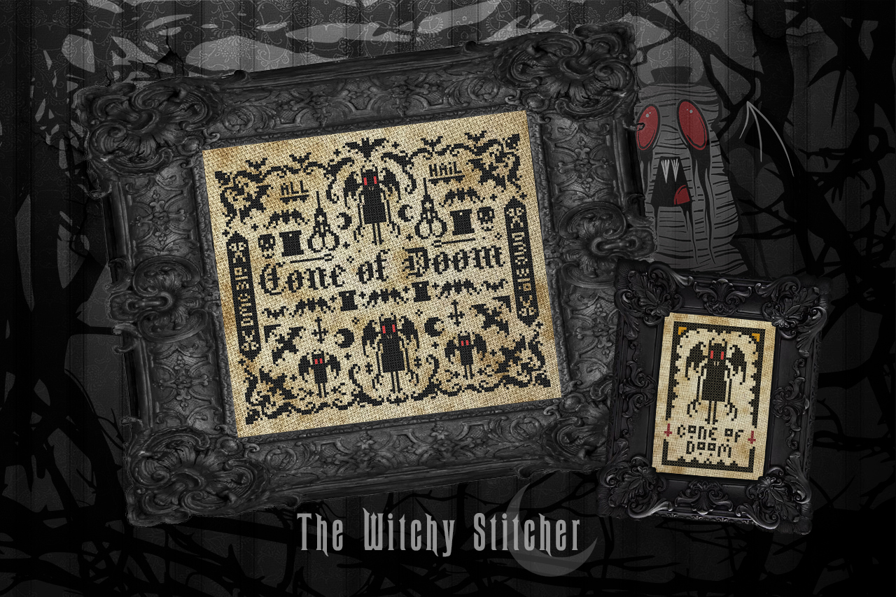 Cone Of Doom - Halloween Cross Stitch Pattern, zoomed in. Select this picture to zoom back out.