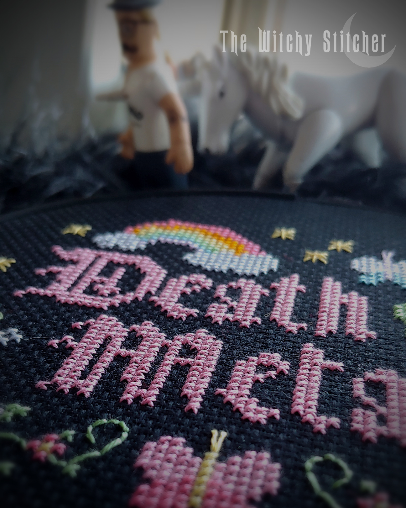 Death Metal - Halloween Cross Stitch Pattern, different perspective #4, zoomed in. Select this picture to zoom back out.
