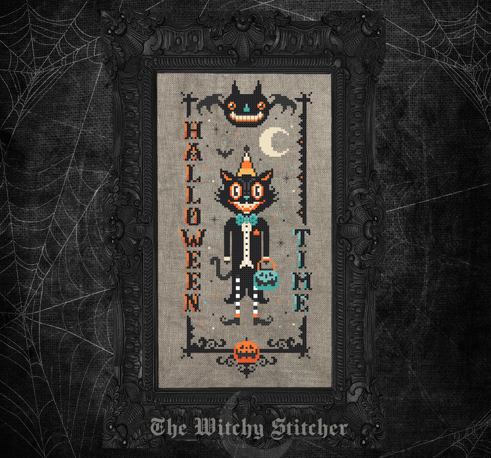 Halloween Time - Cross Stitch Pattern, zoomed in. Select this picture to zoom back out.