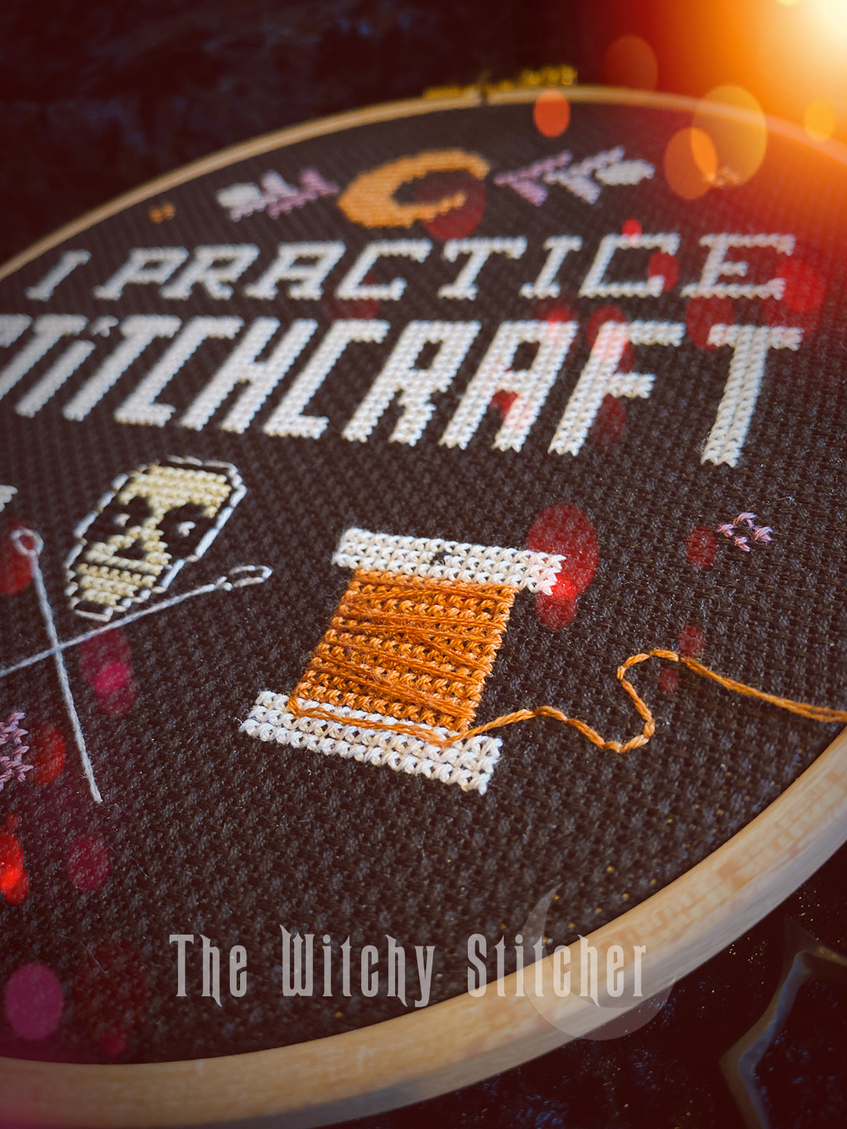 Stitchcraft - Halloween Cross Stitch Pattern, different perspective #2, zoomed in. Select this picture to zoom back out.