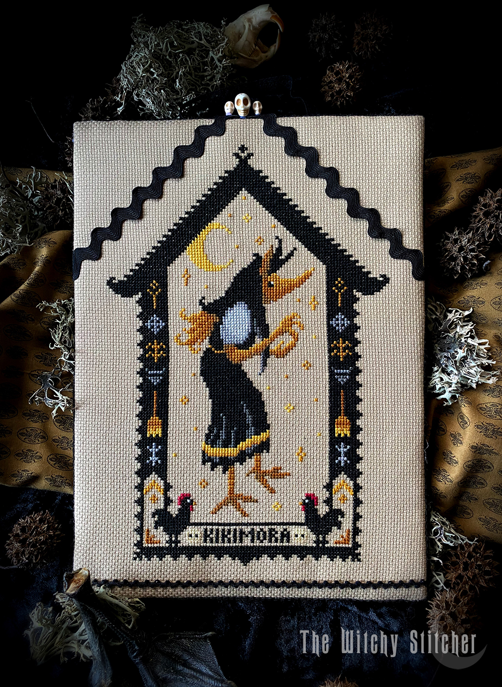 Kikimora - Halloween Cross Stitch Pattern, zoomed in. Select this picture to zoom back out.